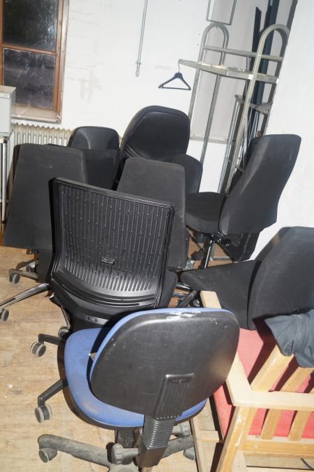 10 office chairs.
