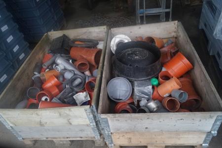 2 pallets with various sewer fittings.