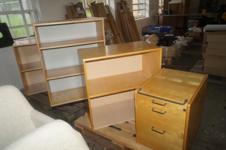 3 pieces of shelves + drawer cabinet.