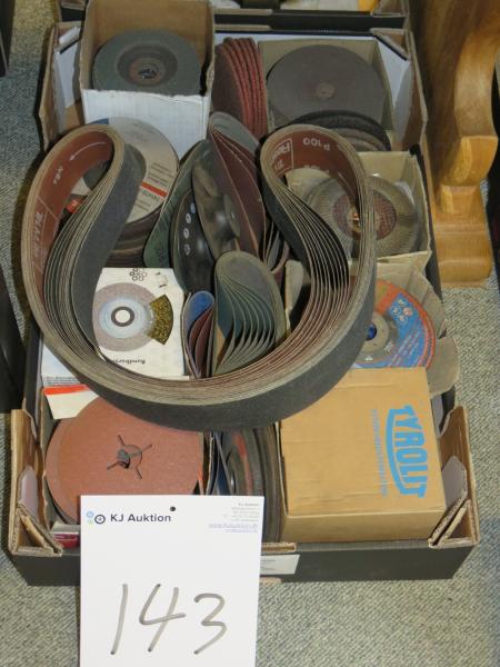 Box with various grinding wheels and more.