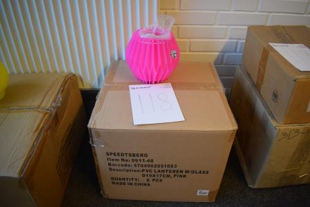 8 pieces PVC lantern pink