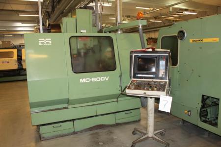 CNC-controlled machining center Matsuura MC-600V vintage 1988 Yasnac Management Plan size 800 x 400 mm. With 20 pieces tools BT-40 X = 600 mm Y = 410 mm Z = 470 mm
