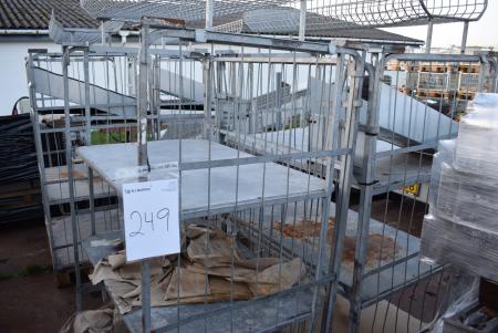 2 pcs. pallet cages with shelves, trays / curve
