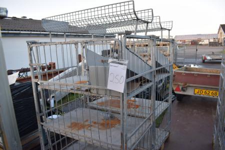 2 pcs. pallet cages with shelves, trays / curve