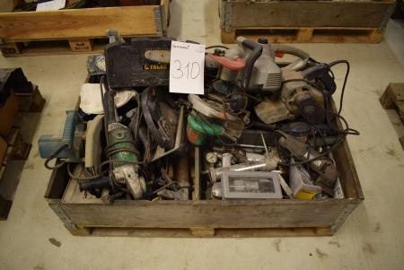 Pallet with various power tools and air tools. not tested