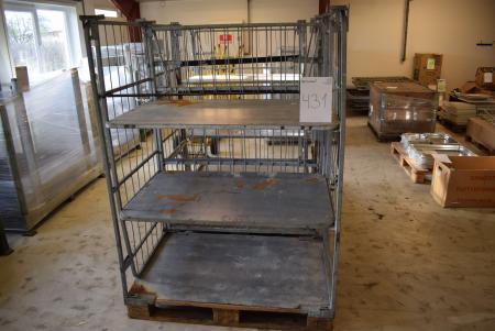 3 pieces. pallet cages with shelves