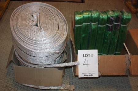 (9) lifting straps, 2 tons, 6 meter armoured water hose