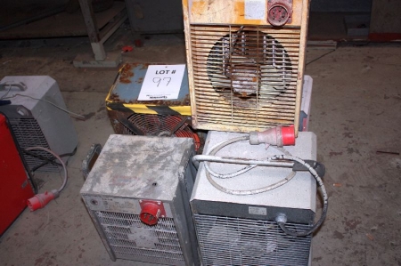 (5) heat fans, 9kW. Various makes