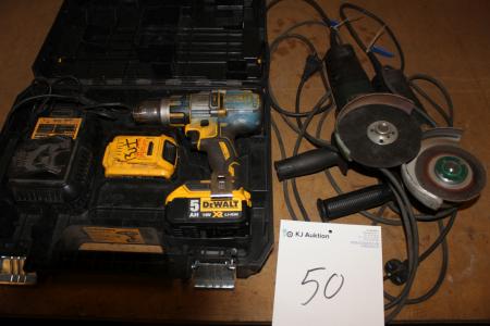 2 pieces of angle grinder Metabo, Dewalt AKKU Drill with charger. Tried ok.