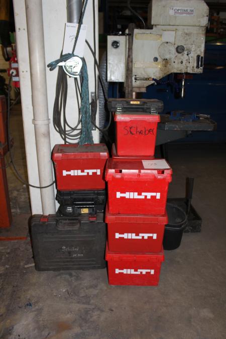 Party Hilti toolboxes empty.
