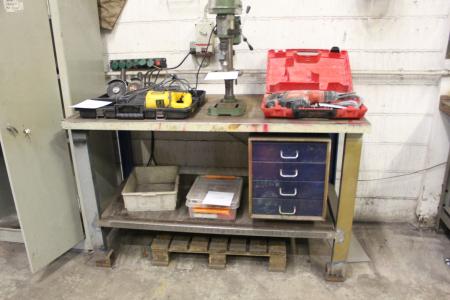 File bench with drawer section, 150x75 cm