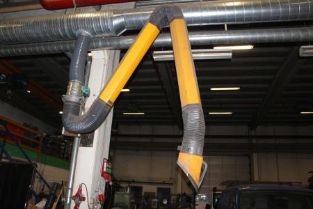 Welding extraction euromate Ultraflex 4 about 4 meters in a range with automatic damper. Disassembled by flex hose.
