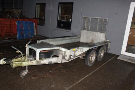 Machine trailer Ifor Williams type GX84 Total load 2575, weight 475 kg. First indent. 17/12/2007 Reg. No. OC7750.