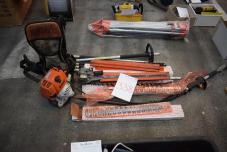 Stihl Rygklipper FR 130T with multiple extension, cut head and new blades