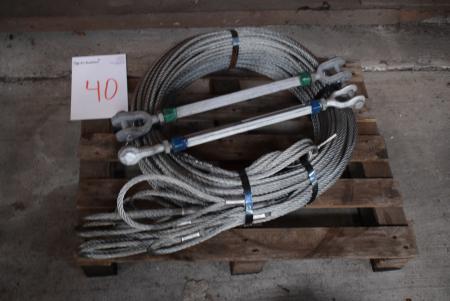 Pallet with various steel wire and accessories
