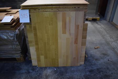 48 pcs. beech sheet / plank 80 x 120 cm, partially lacquered used for exhibition