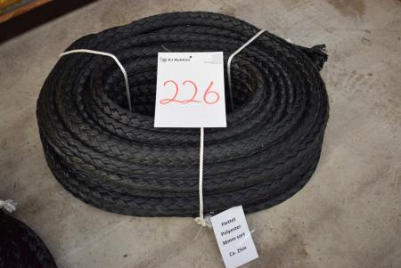 1 rl Schwarz Seil um 29.5 usw. Polyester 36 mm, ca. 25 m