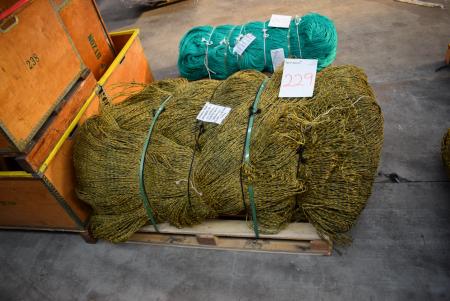 Pallet with yellow net HDPE Mesh size. 100 x 100, 3 mm 128 kg