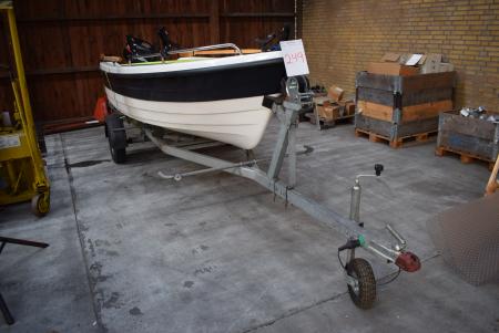 14 foot dinghy year. 2011, 9.9 KH Suzuki Motor + 750 kg. Trailer. Number plate not included