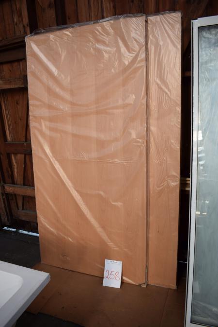 2 pcs. door panels beech, ubeslået B 102.5 x 204 cm