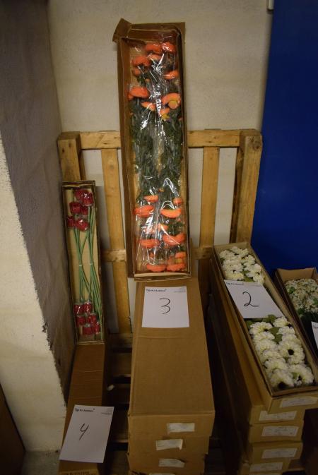 8 x 12 stk Orange kunstige blomster butikspris pr. stk. 69,-