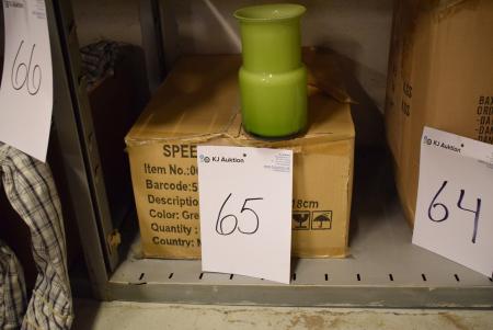 12 pieces Green Speedtsberg vases retail for 99, - each. PCS.