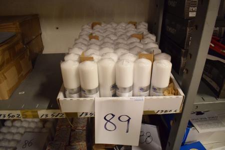60 weiße Kerzen 5 x 12 cm Ladenpreis 39, - pr. Absatz.