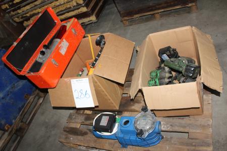 Miscellaneous power tools and controls and valve.