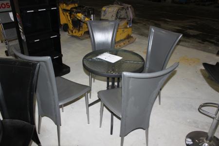 Cafébord + 4 stole