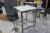 Table and bar stools 75x75 frame in stainless steel.