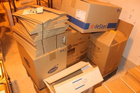 Lot of cardboard boxes, disposable containers, for serving with + more.