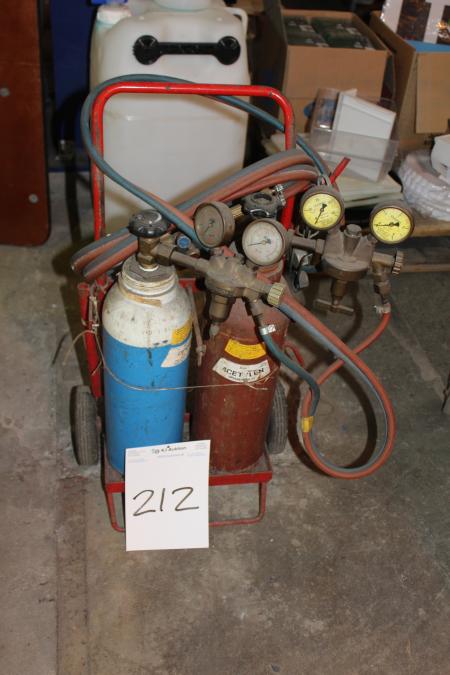 Oily and gas set with owner bottles.