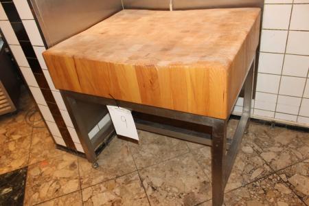 Large chopping block on stand. 98x80x22 cm height with stand 95 cm