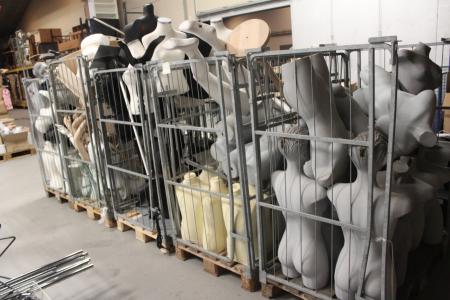 5 cages with various mannequin dolls.