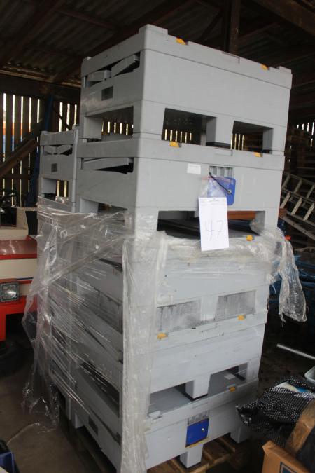 9 pcs Plastic boxes for transport 80x60 cm 250 liter Scholler Arca systems.