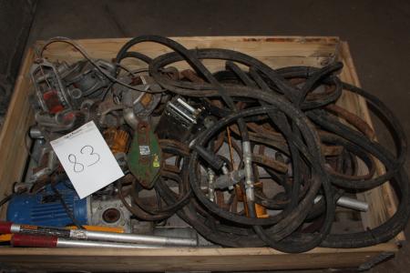 Wooden parts electric motor, hydraulic hoses and so on.