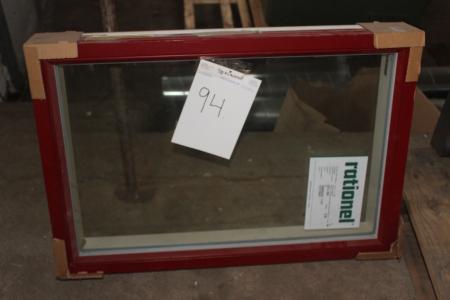 Rational Holzfenster 525x809 mm Holz rot lackiert.