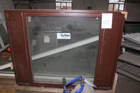 Window hanging outline wood brown color exterior h1340 b1750,5