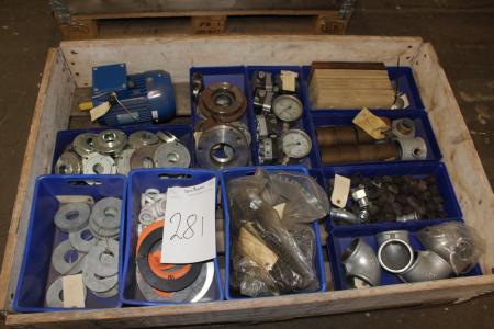Electric motor flanches pipe fittings manometers and more.