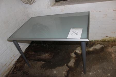 Table with glass plate.