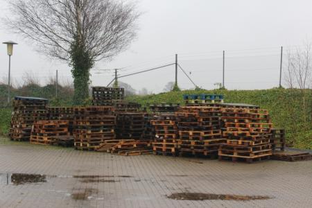 Various pallets mainly disposable pallets.