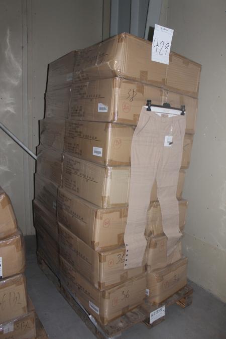 28 boxes of beige pants.