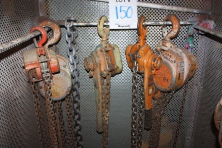 (5) chain lever blocks (from 1 to 3 tons). 