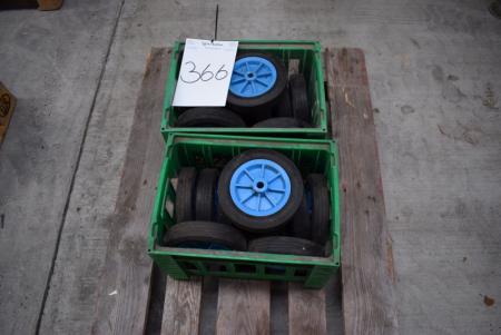 2 kasser blå hjul