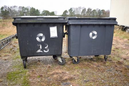 2 waste containers 1000 L