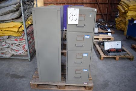 2 pcs. filing cabinets with drawers 4 in all