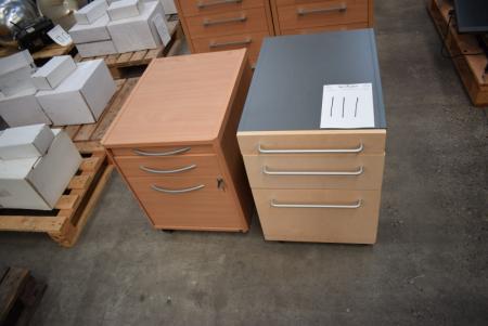 2 pcs. drawer sections on wheels
