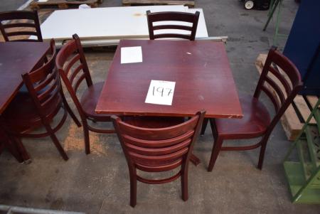 Café table + 4 chairs