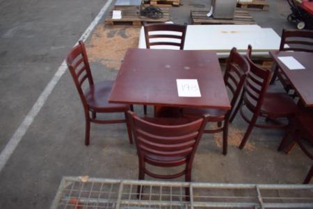 Café table + 4 chairs