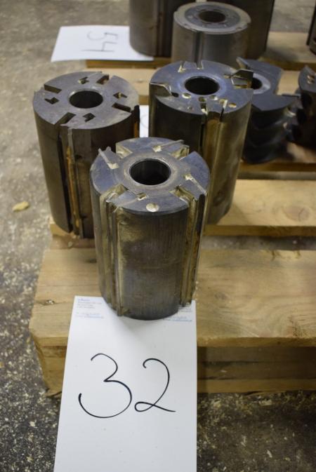 3 pieces. cylindrical cutter B: 180 x Ø120 mm